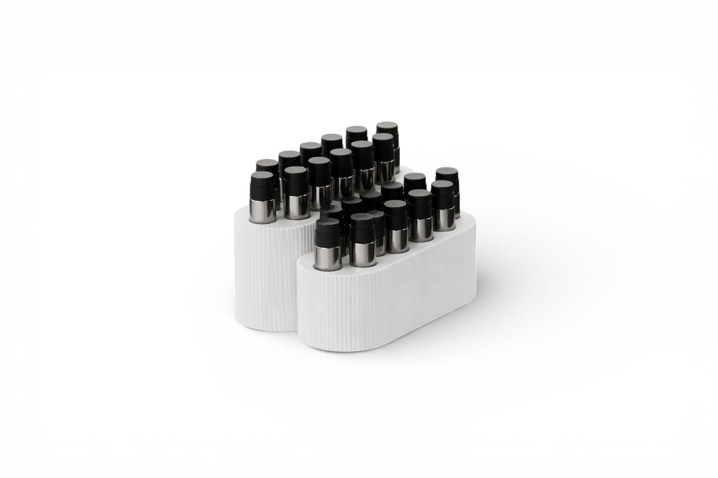 Gallery of Drip Perfume Sample Organizer for Vanity – 2 Tier Fragrance Storage for Mini Perfume Vials, Makeup & Skincare Organizer for Bathroom Counter or Desk, Gift for Her (White)