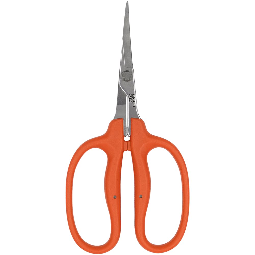 Zenport ZS420 Curved MasaMasa Trim Scissors, 1.4 Inch Stainless Steel Blades, Orange