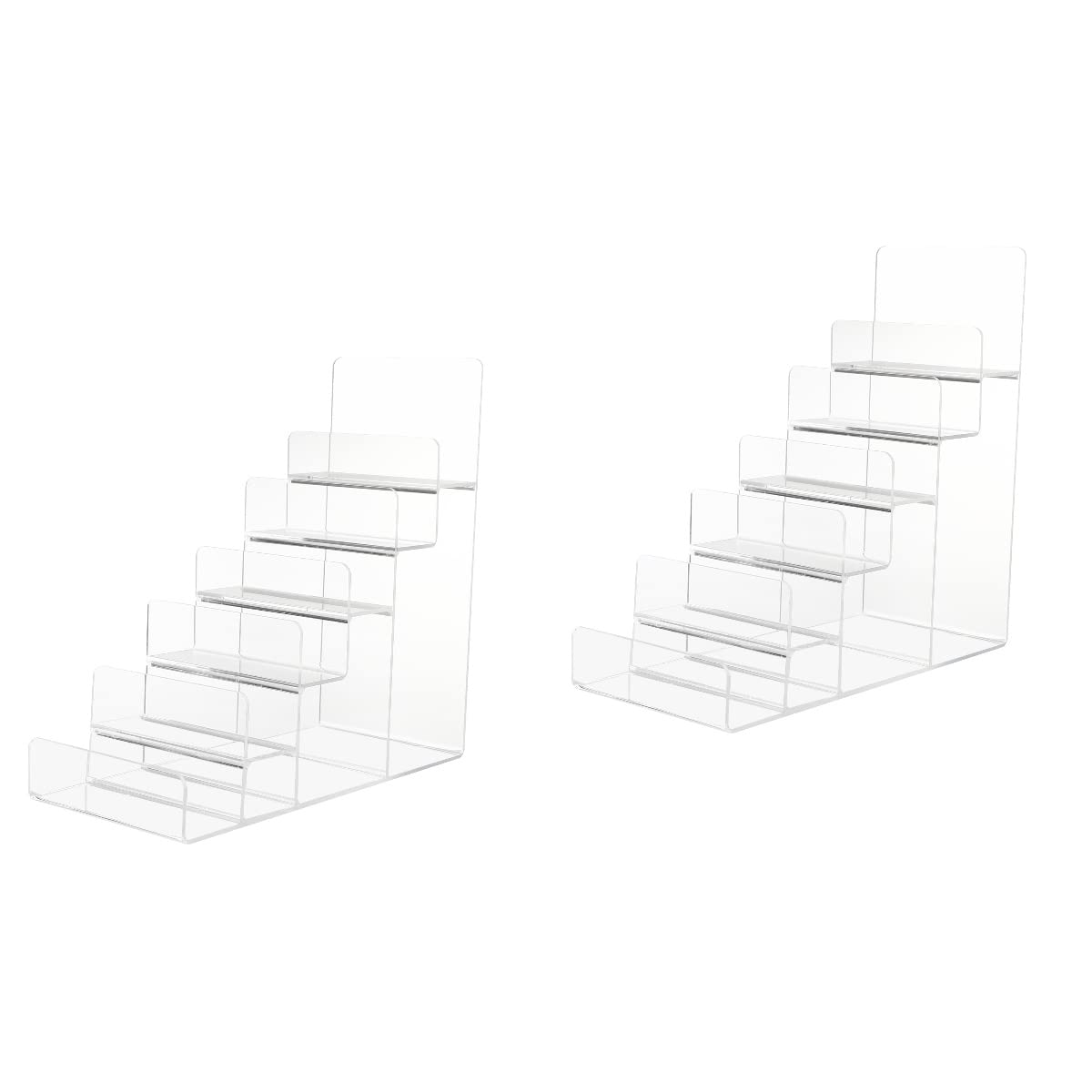 DOITOOL 2Pack 6- Tier Acrylic Wallet Display Stand Holder, Clear Handbag Purse Display Stand Jewelry Display Riser Purse Handbag Organizer