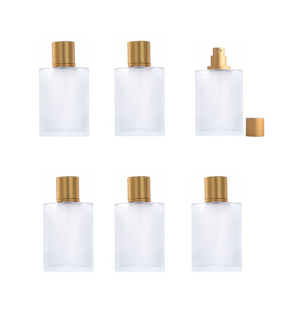 6 Pcs 30ml Frosted Glass Perfume Atomizer,Empty Refillable Perfume Spray Bottle for Men and Women,Portable Fragrance Fine Mist Spray Bottle Dispenser for Travel