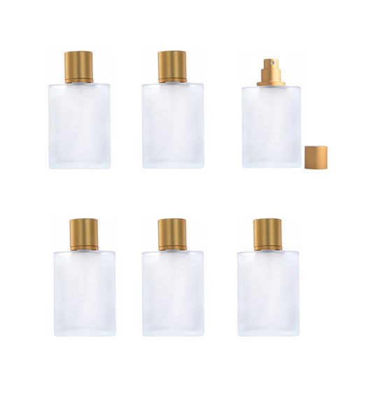 6 Pcs 30ml Frosted Glass Perfume Atomizer,Empty Refillable Perfume Spray Bottle for Men and Women,Portable Fragrance Fine Mist Spray Bottle Dispenser for Travel