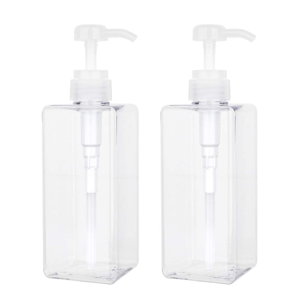Pump Bottle, Refillable Plastic Empty Lotion Soap Dispenser Liquid Container for Bathroom Shampoo and Body Wash, 22oz/650ml Clear 2 Pack