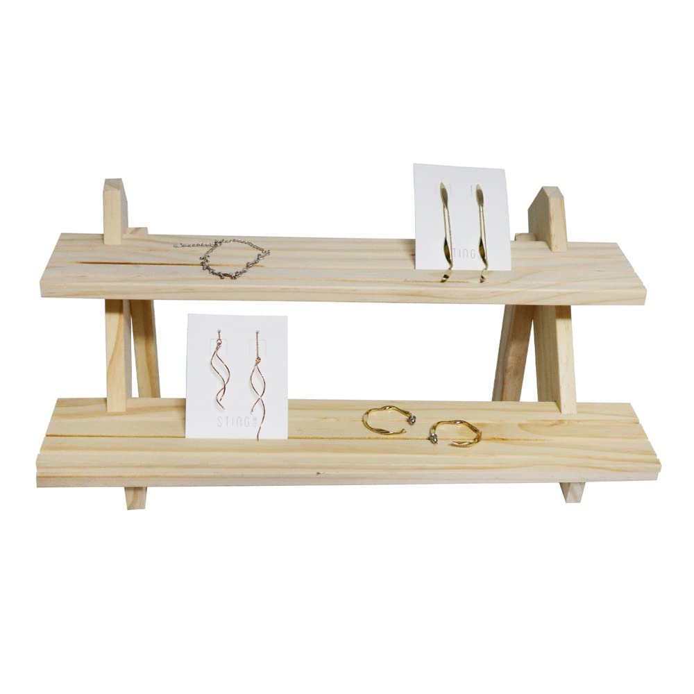 NAJMECHOY Retail Display Riser Earring & Ring Holder Wood Stand Storage Shelf Original