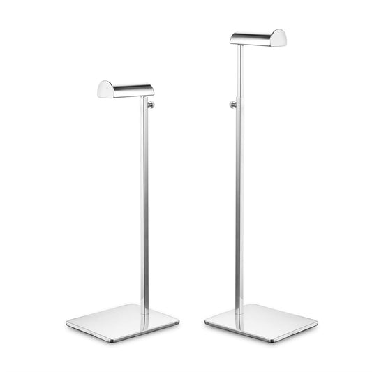 Elitnus Chrome Purse Display Stands - Set of 2 Adjustable Height Purse Display Stand - Metal Polished Silver Handbag Display Stand Set - Single Hanging Hook Bag Stand for Boutique Store