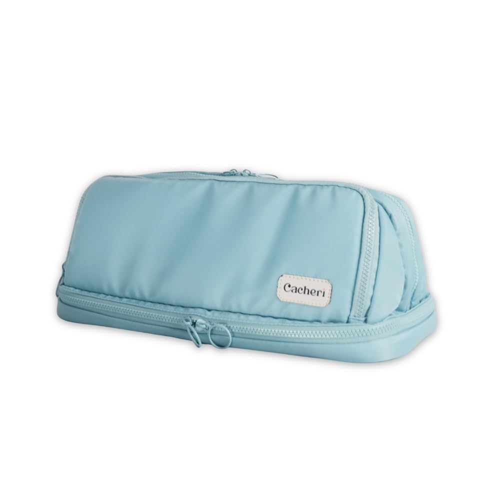 Cacheri All in One Travel Toiletry Bag Large, Makeup Bag with Jewelry Compartment and Heat-Resistant Pocket for Hair Tools