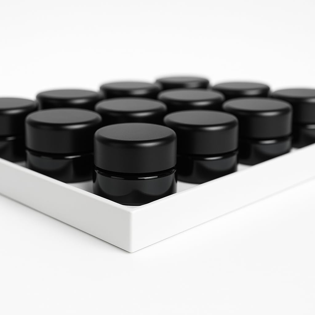 80pcs 5ml UV Resistant Round Bottom Jar Set with Child-Resistant Black Lids - Ideal for Lip Balm, Wax, Creams, Cosmetics, Craft Storage