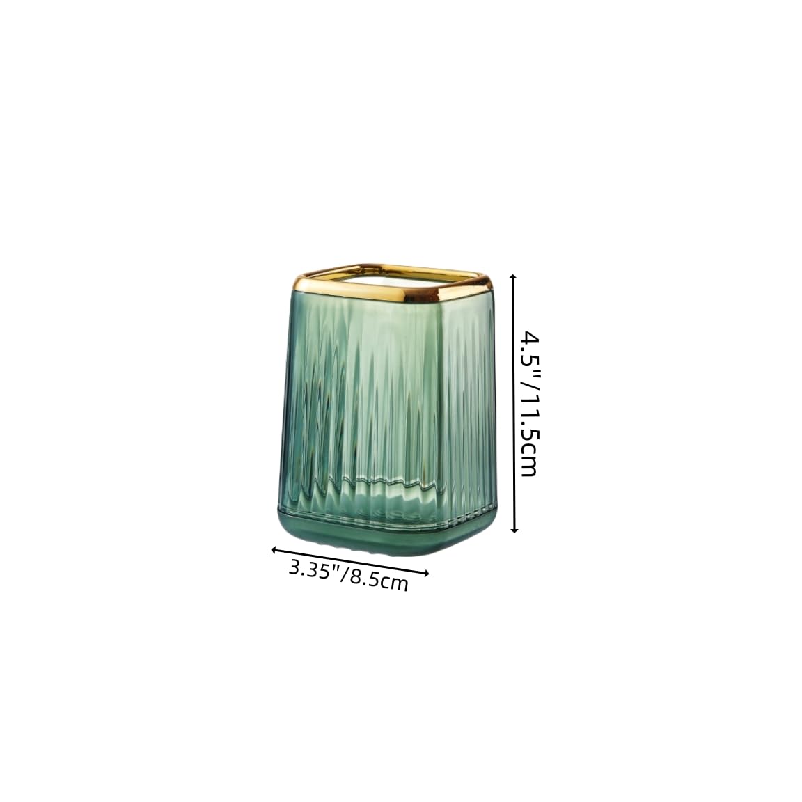 RANNYOZIO 2 Pcs Makeup Brush Holder Green Acrylic Makeup Brushes Organizer Pen Pencil Holder Cosmetic Brush Holder for Vanity Bathroom Decor Valentines Day Gift