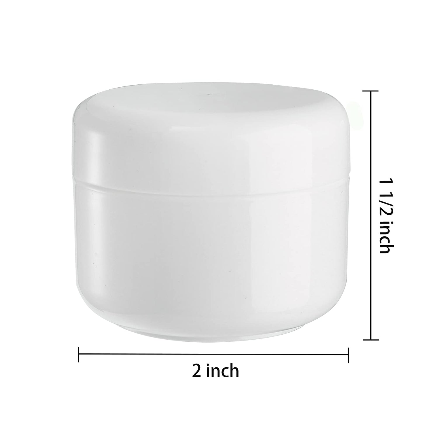 Bekith 40 Pack White 50G/50ML (1.7 oz) Cosmetic Jars, with Liners and Dome Lids, for Cosmetic Samples, Cream, Lotion