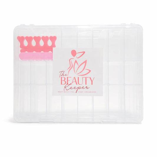 The Beauty Keeper Professional Clear Plastic, Gel Nail Polish Storage Organizer Case with 48 Compartments, Dual Side Nail Storage Organizer for Home/Salon, Carrying Case