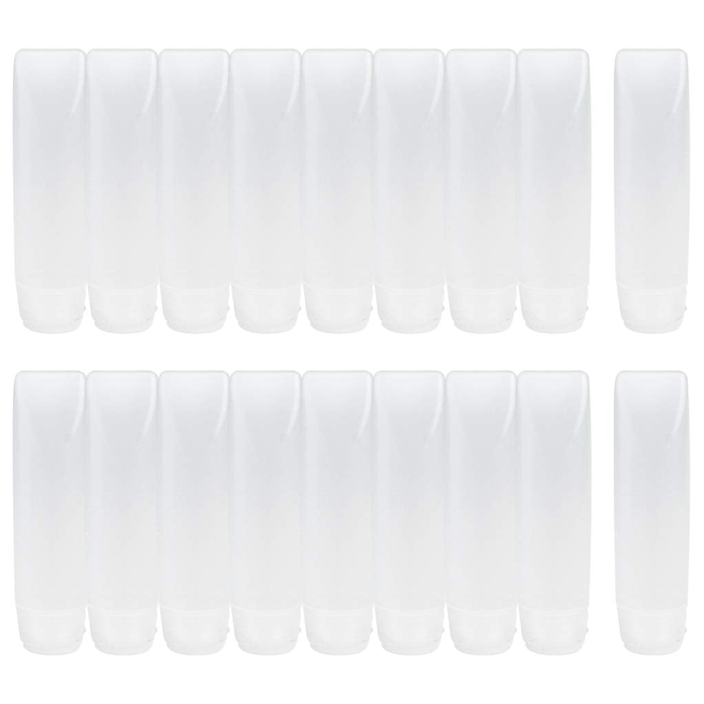 Nydotd 18 Pack Travel Size Plastic Squeeze Bottles for Liquids, 30ml/1Oz TSA Approved Makeup Toiletry Cosmetic Containers, Leak-Proof with Flip Caps, Refillable