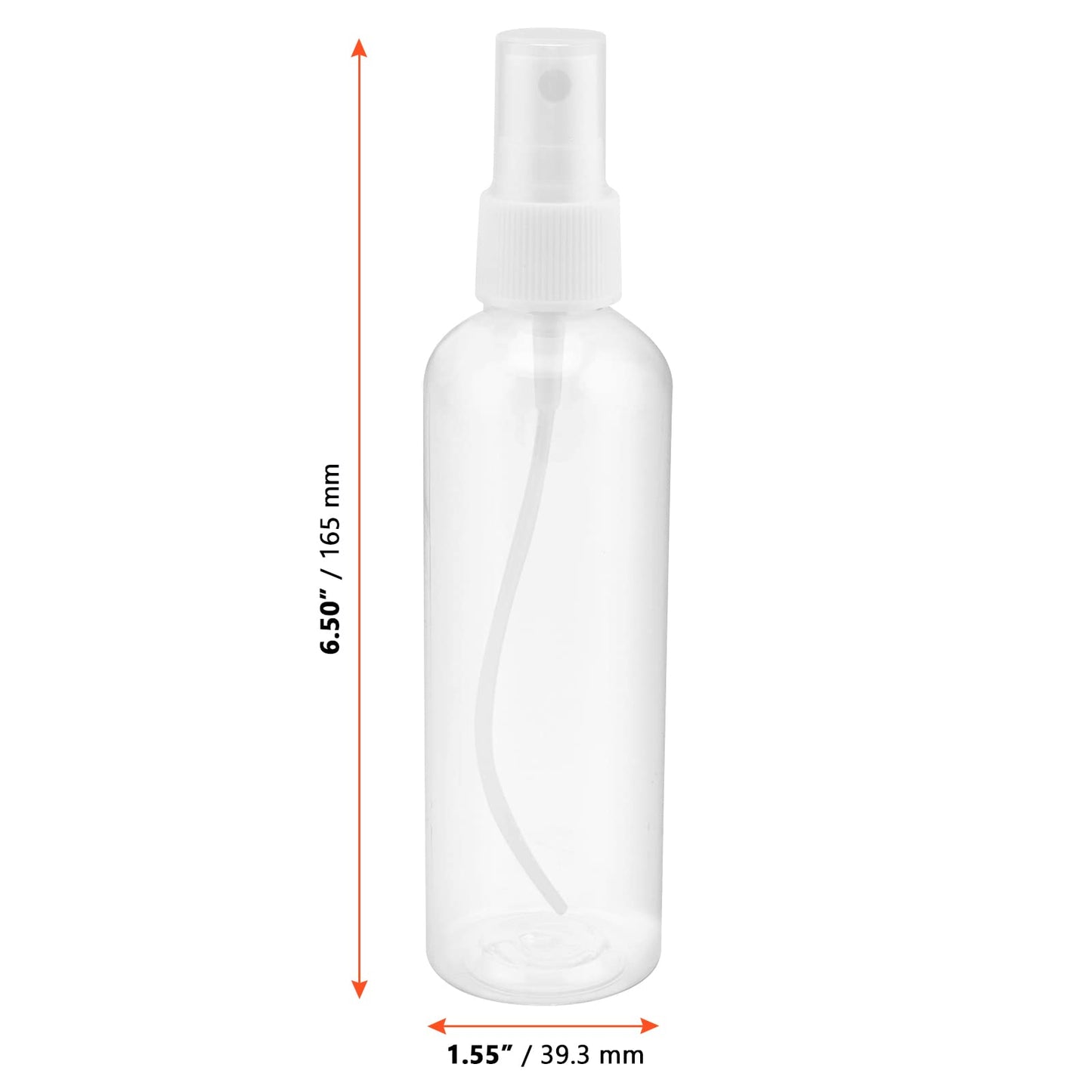 SINJEUN 50 Pack Clear Plastic Spray Bottles with Caps, 4 oz Spray Bottles Mist Sprayer, Refillable Empty Fine Mist Spray Bottle Mini Travel Size Spray Bottles, Leak Proof and BPA-Free