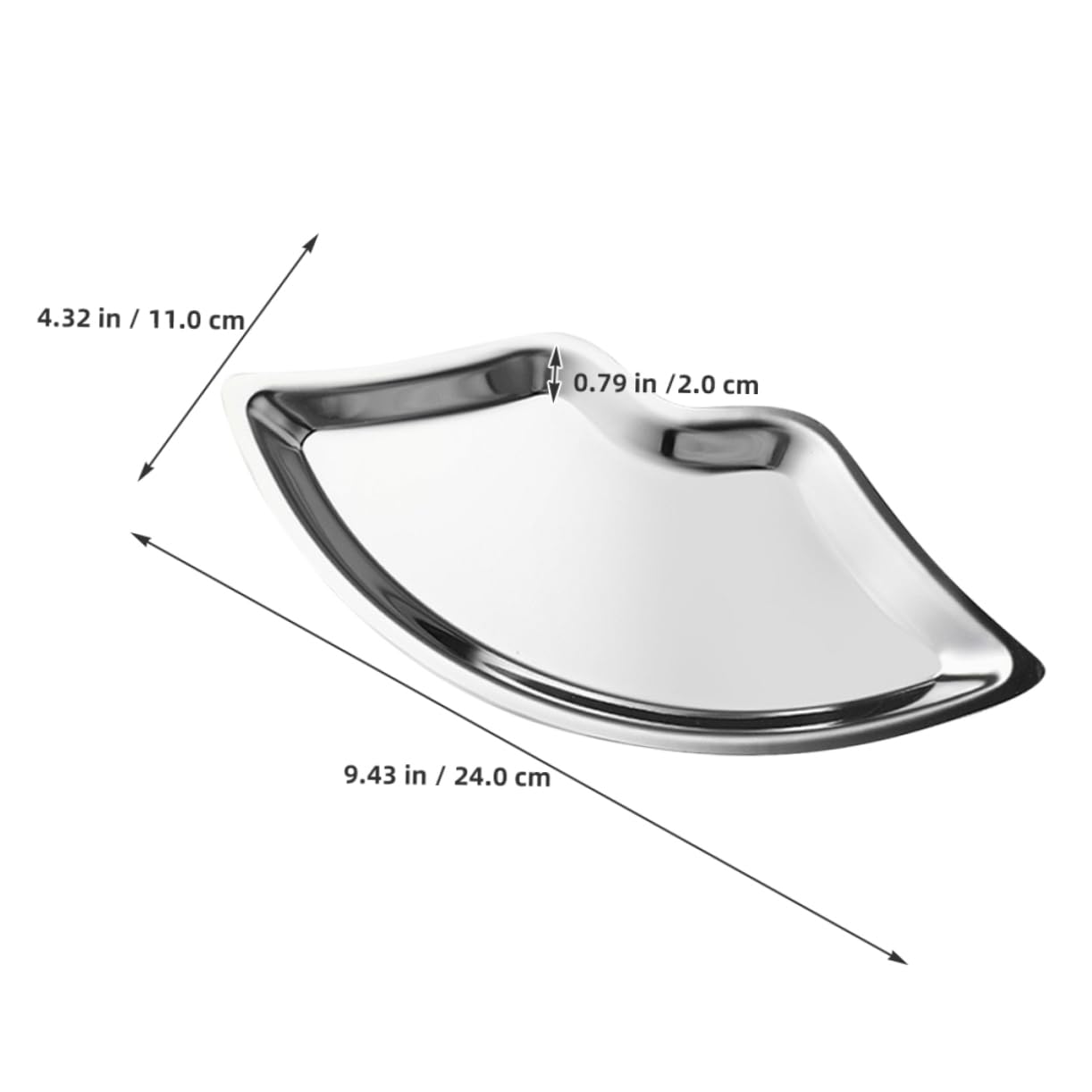 SOESFOUFU Stainless Steel Lip Shaped Jewelry Tray Elegant Metal Display Plate for Accessories Cosmetics and Jewelry Storage Silver