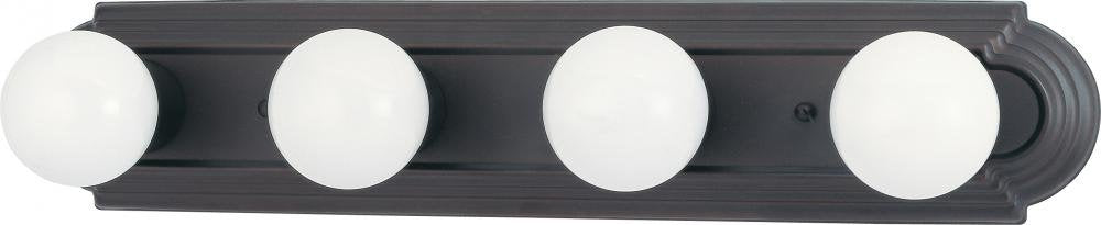 Nuvo 60/1285 Four Light Vanity Strip, Mahogany Bronze, 24-Inch, mahogany bronze / frosted glass, 4lt vanity strip
