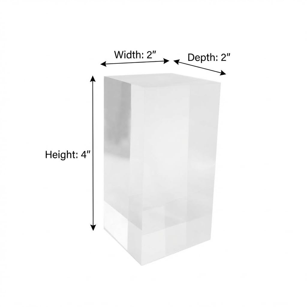 homingyo Acrylic Jewelry Display Block,Ring Stand with Polished Edges, 2x2x4 Inches, Rectangular (clear)