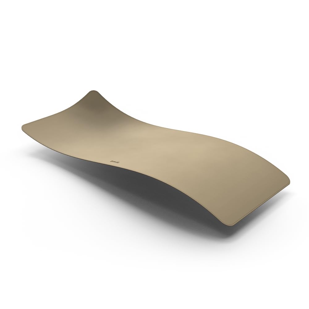 POUT TekDec Mat – Vegan Leather Desk Pad (31.5×13.4in / 80×34cm), Water-Resistant Surface, Anti-Slip Base, Scratch & Heat Protection, Multi-Functional Writing & Mouse Pad – Texas Sand