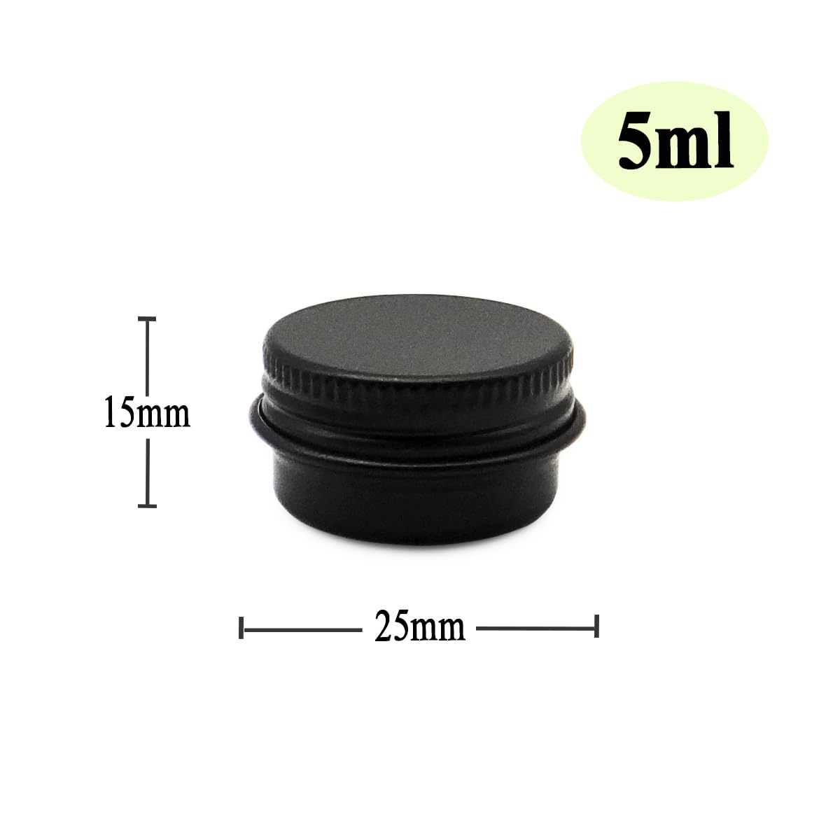 Wopanxye 30 pack 5 ml Black Lip Balm Tin Cans, 5g Mini Aluminum Makeup Sample Containers with Screw Lid, Empty Metal Tins Pot Storage Travel Jars for Cosmetic, Cream, Candle, Tea, 5 Gram Small Tins