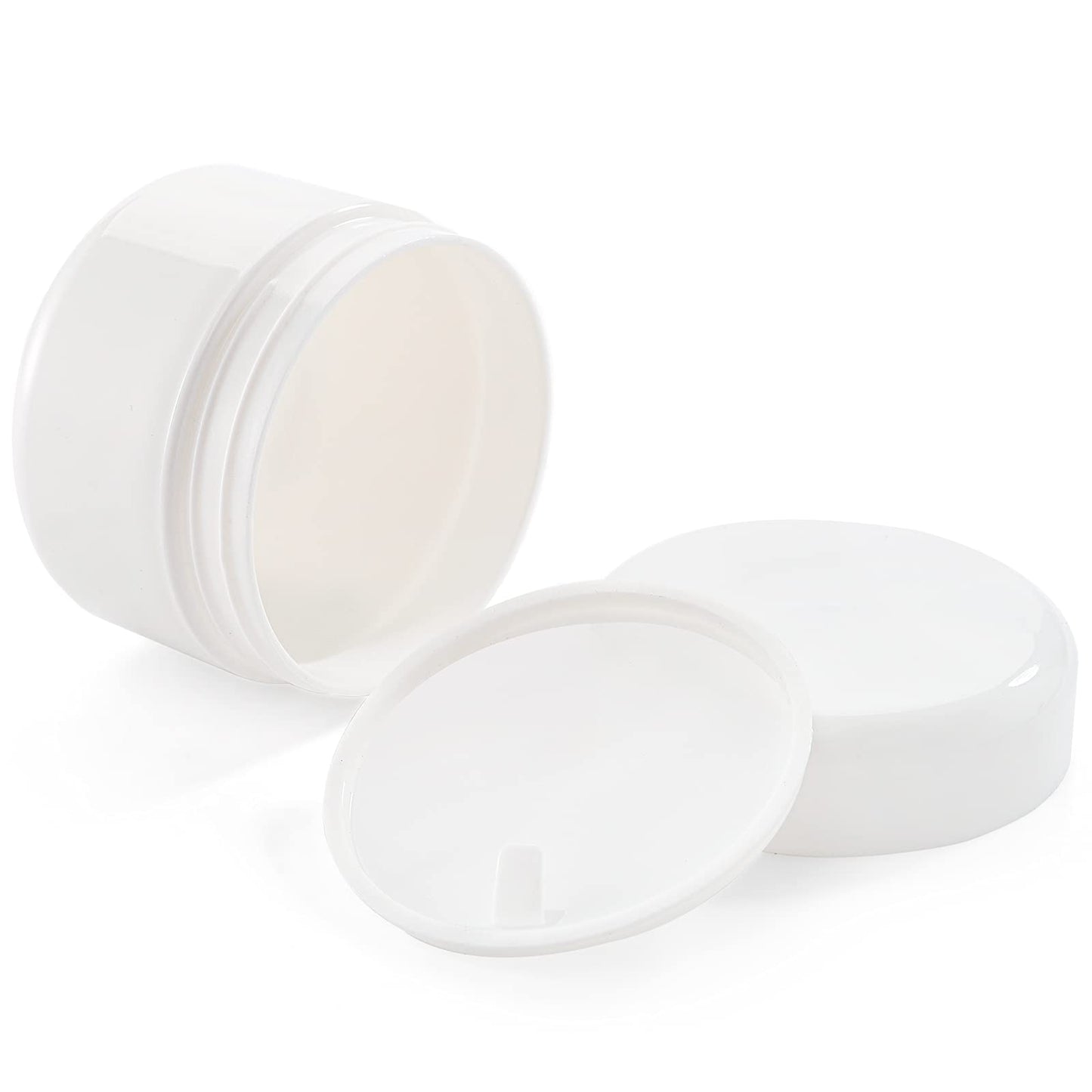 Bekith 40 Pack White 50G/50ML (1.7 oz) Cosmetic Jars, with Liners and Dome Lids, for Cosmetic Samples, Cream, Lotion