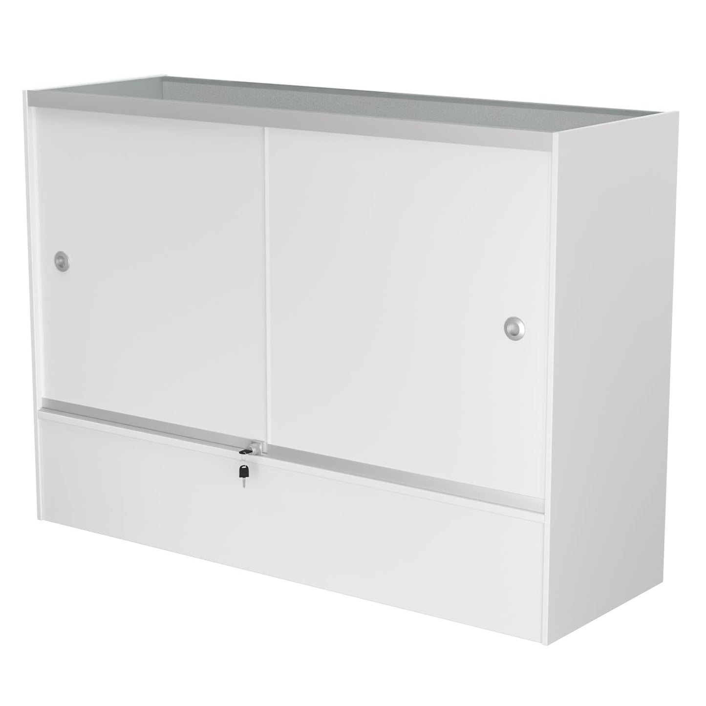 60" W x 18" D x 38" H - White Full View Retail Display Case, Illuminated Glass Display Cabinet with Adjustable Glass Shelves and Storage Space, Suitable for Retail and Collectible Display