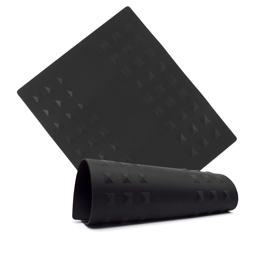 Colortrak Heat-Resistant Styling Station Mat, Silicone Mat Prevents Work Surfaces from Heat Damage of Styling Tools, Prevent Tool from Falling or Slipping, Black, 9 x 11 inches