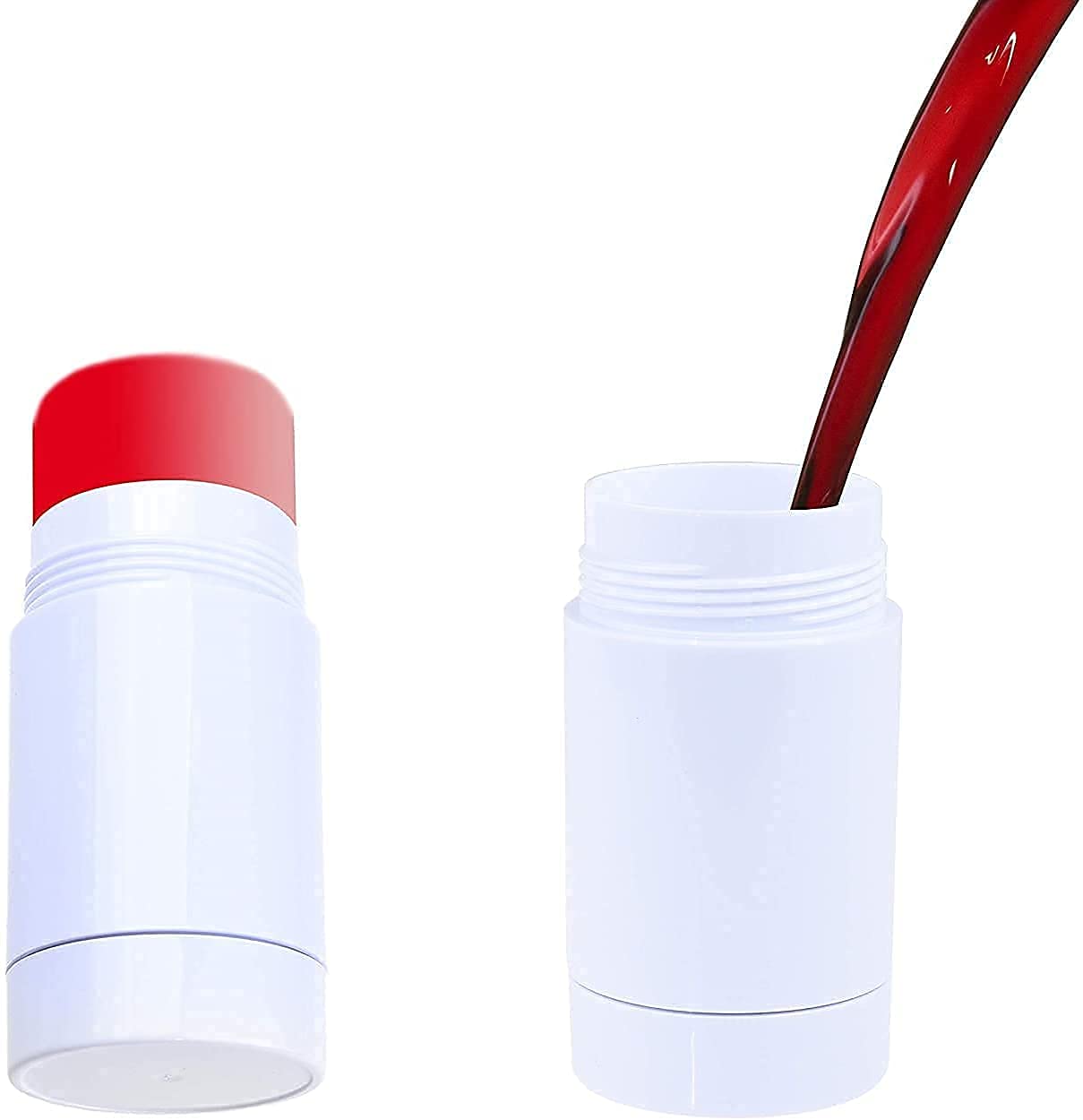 Healthcom 10 Pcs 30ml Plastic Deodorant Containers Round Lip Balm Tubes Twist-up Filling Stick 1 Oz Refillable Plastic Deodorant Bottles Cosmetic for DIY Deodorant Lipstick Crayon Chapstick(White)