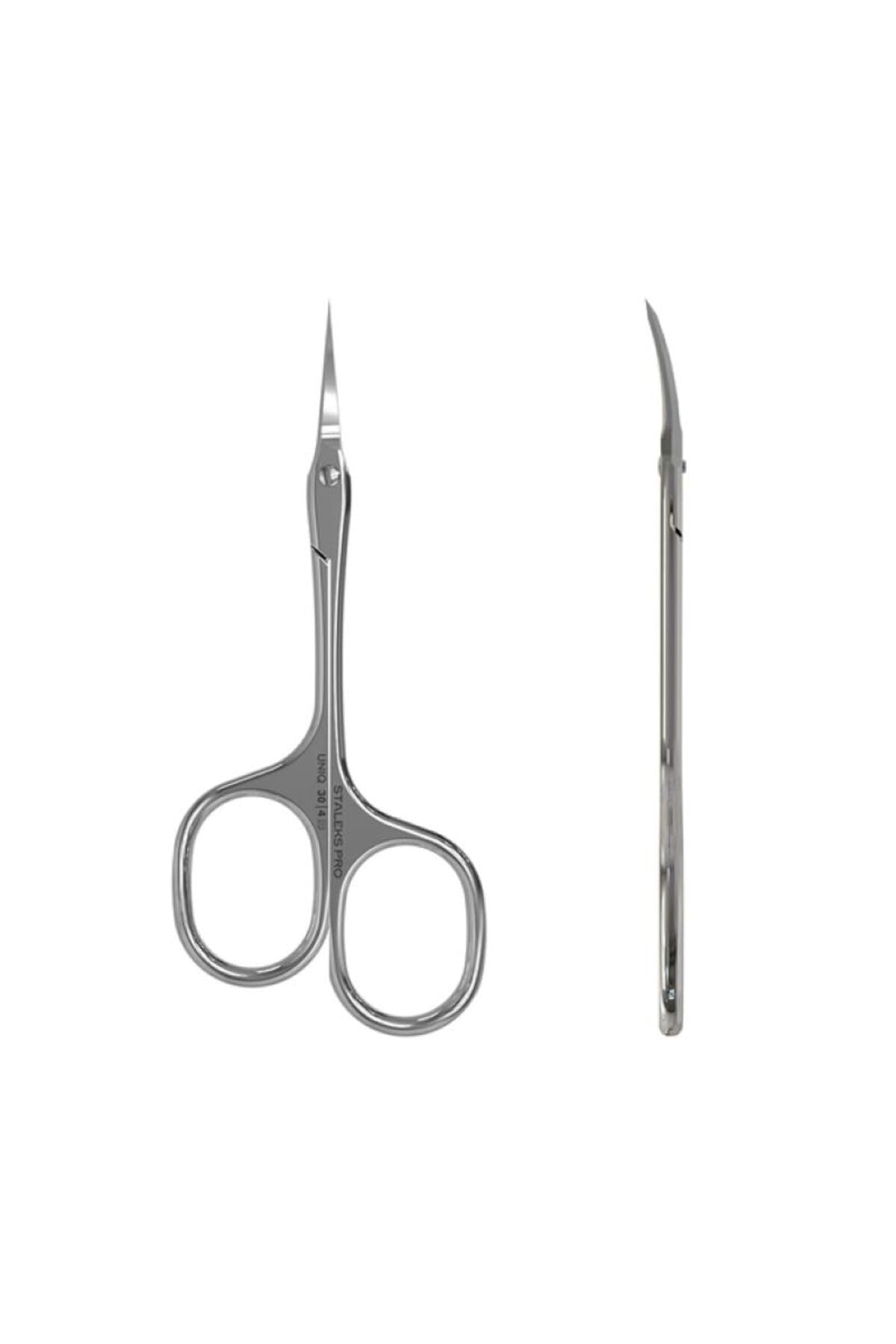 Staleks Asymmetric UNIQ 30 Type 4 Cuticle Scissors – Asymmetric Rings with Right-Lowered Handle