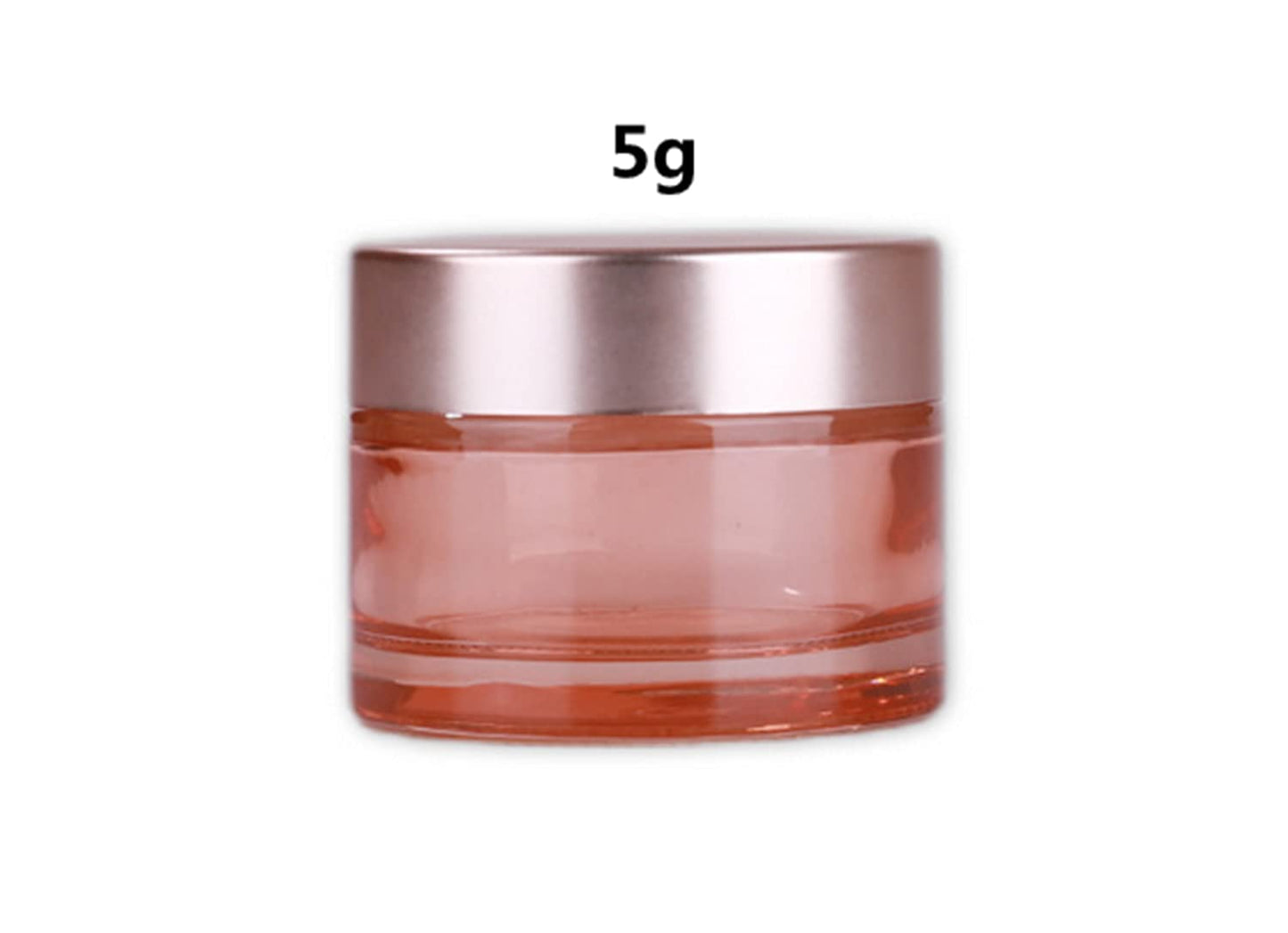 Healthcom 10 Packs 5g/5ml Empty Sample Jars Pink Glass Cosmetic Jar Pot Bottles with Rose Gold Lids Cosmetic Container Refillable Eye Cream Jar Pot Vials for Makeup Lotion Face Eyeshadow Lip Balms
