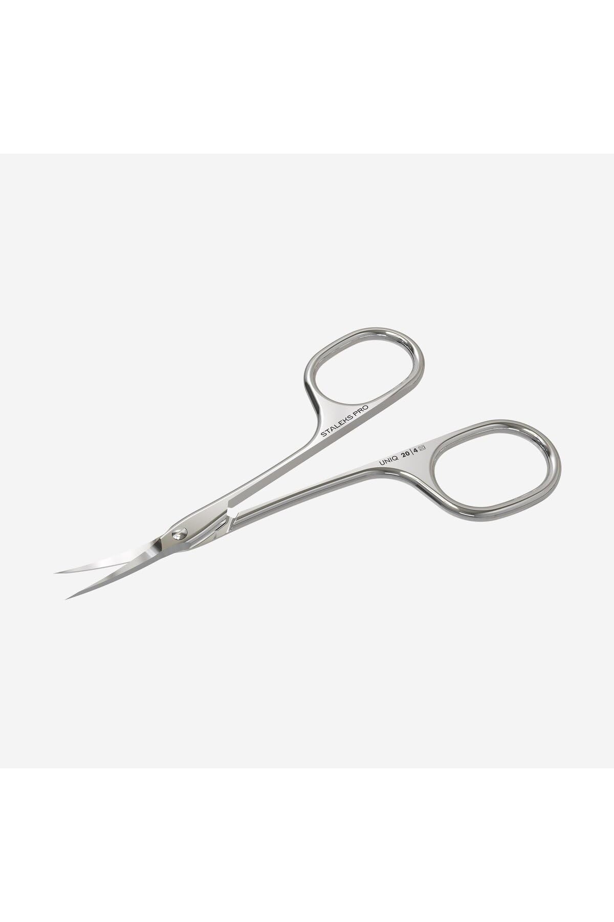 Staleks Asymmetric UNIQ 20 Type 4 Cuticle Scissors – Asymmetric Rings with Left-Lowered Handle
