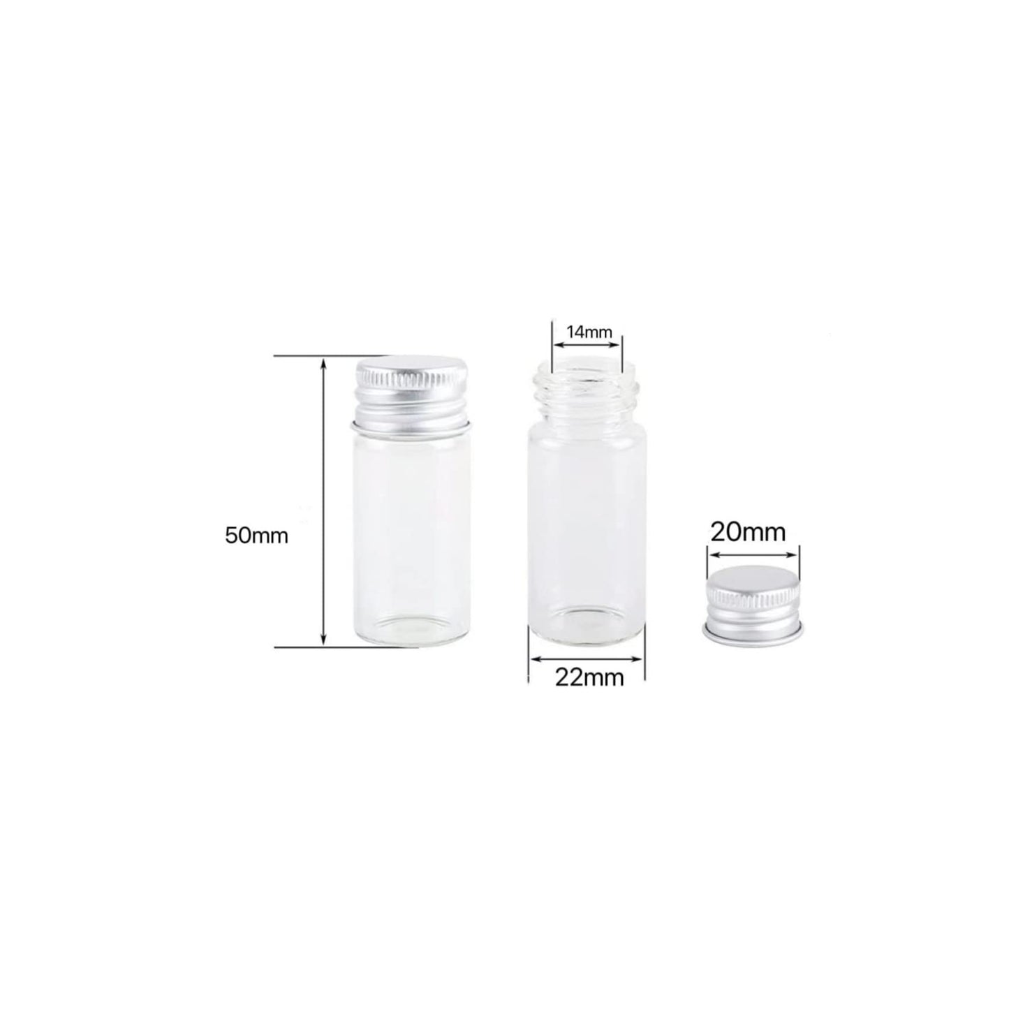 10ml Clear Glass Vials with Screw Caps Mini Bottles Aluminum Lids Small Sample Vials Leak-Proof Vials Glass Jars Cosmetics Container Oil Vials Test Bottles,100 Pcs
