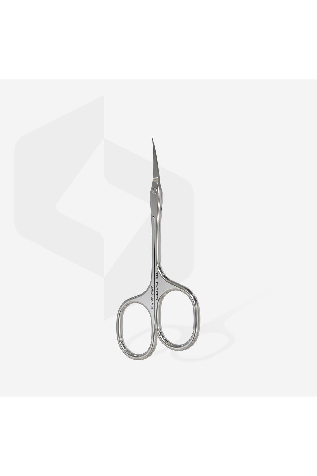 Staleks Asymmetric UNIQ 20 Type 4 Cuticle Scissors – Asymmetric Rings with Left-Lowered Handle