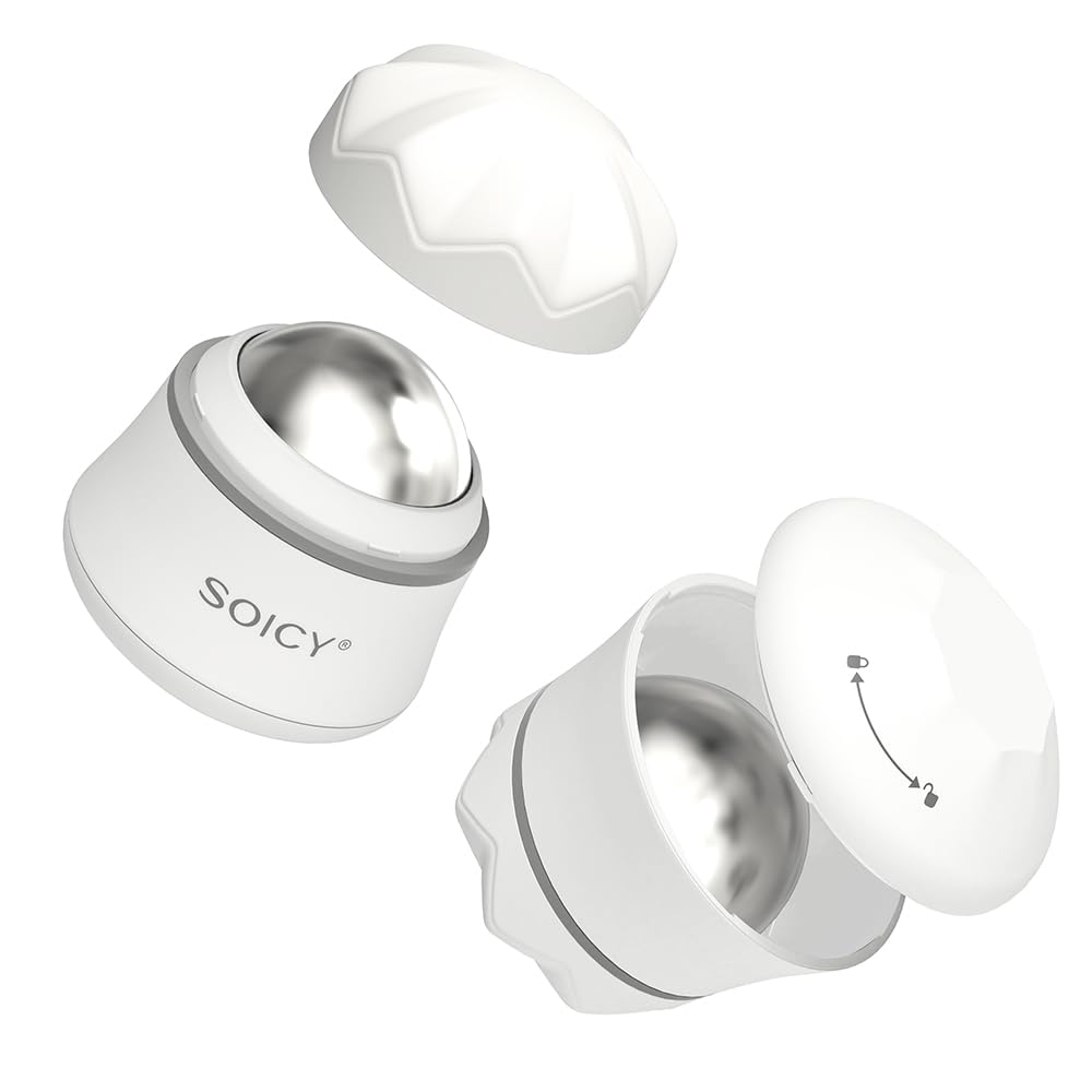 Ice Roller for Face and Eyes Body, Facial Ice Roller 360° Rotating Stainless Steel Ball Face Massager Fitness Cryosphere for Reduces Puffiness, Redness and Pain, Beauty Skin Care Tools