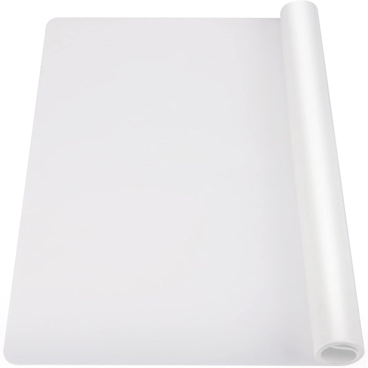 Ewen 31.6x23.5in 2mm Silicone Mats for Kitchen Counter, Extra Large Thick Heat Resistant Bar Mats for Countertop Protector Nonslip Placemat for Air Frye Crafts Work Glass Top Stove Work Translucent
