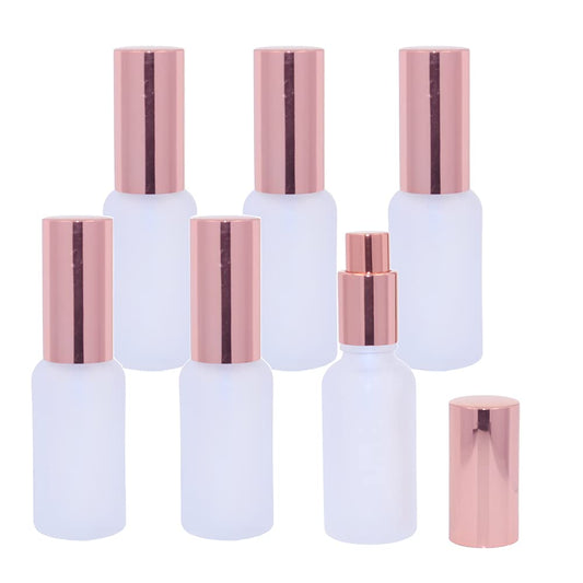 6 Packs Frosted Glass Spray Bottle Travel Spray Bottles Perfume Atomizer Fine Mist Spray Bottles DIY Empty Bottle For Essential Oils,Perfume,Cosmetic Liquids Funnel&dropper Labels Included (30ml/1oz)