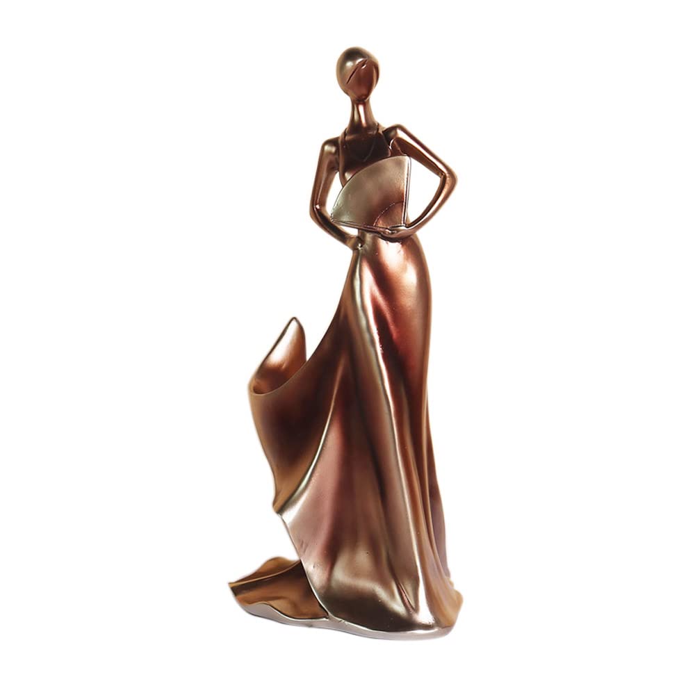 Artpaul Wine Bottle Holder Beauty Lady Statue Wine Bottle Stand Lady Wine Rack Decoration Wine Cork Holder Decor Wine Decor for Kitchen Bar (Golden Red)