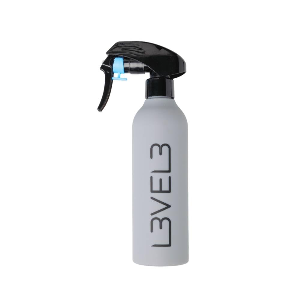 L3 Level 3 Rubberized Spray Bottle - Precise Action Mist Bottle for Effortless Hair Styling - Rubber Grip for Total Control