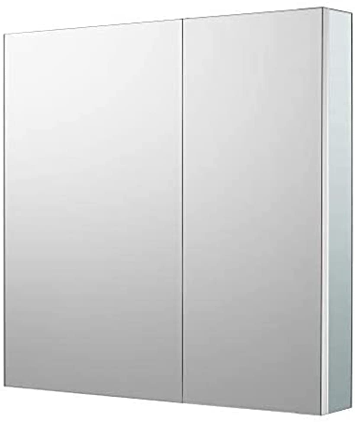 Sunrosa Aluminum Bathroom Medicine Cabinet with Mirror Door, 30"×27.5" Bathroom Mirror Cabinet, Wall-mountable and Recessed-in Mirror Cabinet, 2 Doors Medicine Cabinet Organizer II