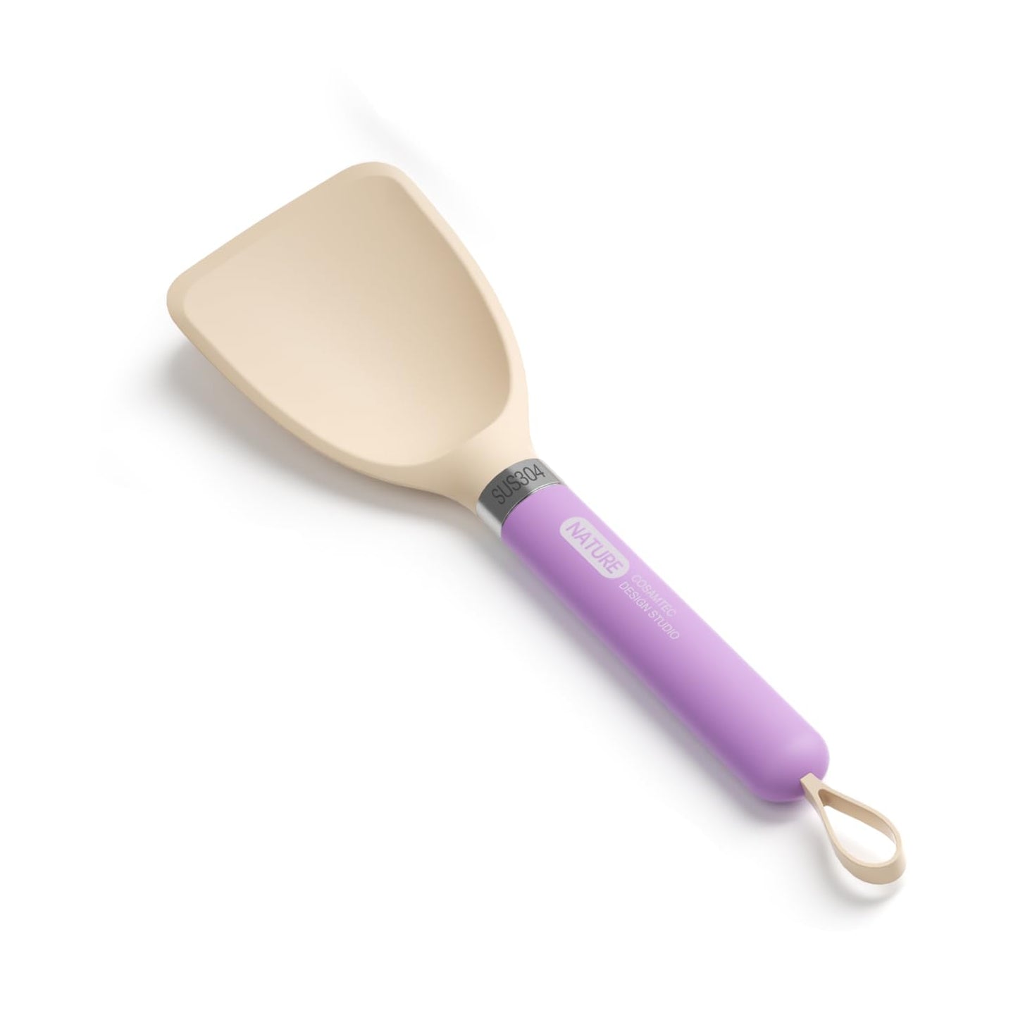 Cosamtec Silicone Small Spatula for Cooking Flexible Turner with Solid Inner Core and Heat Resistant Nylon Handle Ideal Spatula for Non-Stick Cookware