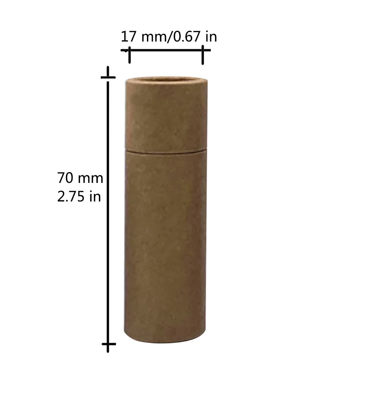Healthcom 12 Pcs 0.3 Oz Paperboard Lip Balm Tubes 10ml Empty Cardboard Krafts Lipstick Tube Refillable Lip Gloss Container Solid Perfume Container for DIY Cosmetic Samples Deodorant (Brown)