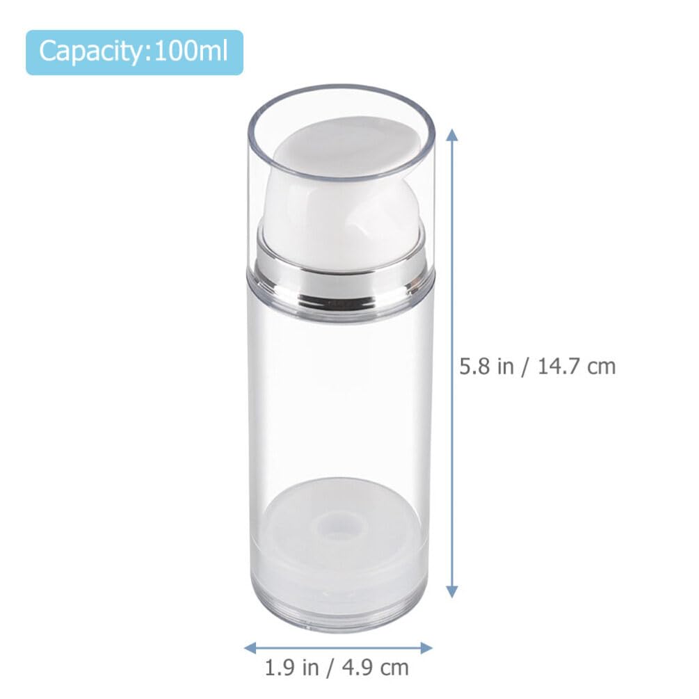 Set of 2 Travel Airless Pump Bottles Wide Mouth for Creams and Lotions