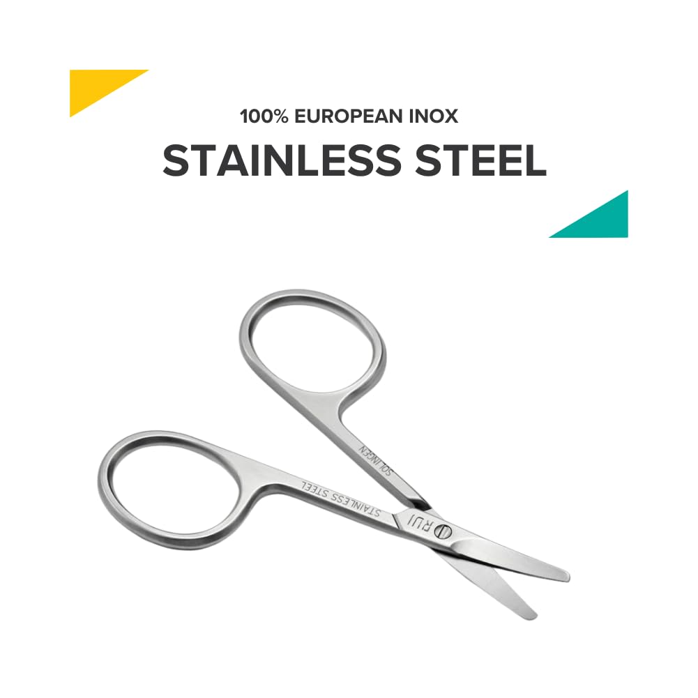 Rui Smiths Pro Precision SafeEdge Nail Scissors | Stainless Steel Manicure Pedicure Trimmer Cutter with Rounded Tips | Suitable For Babies, Toddlers and Diabetics | Made in Solingen, Germany
