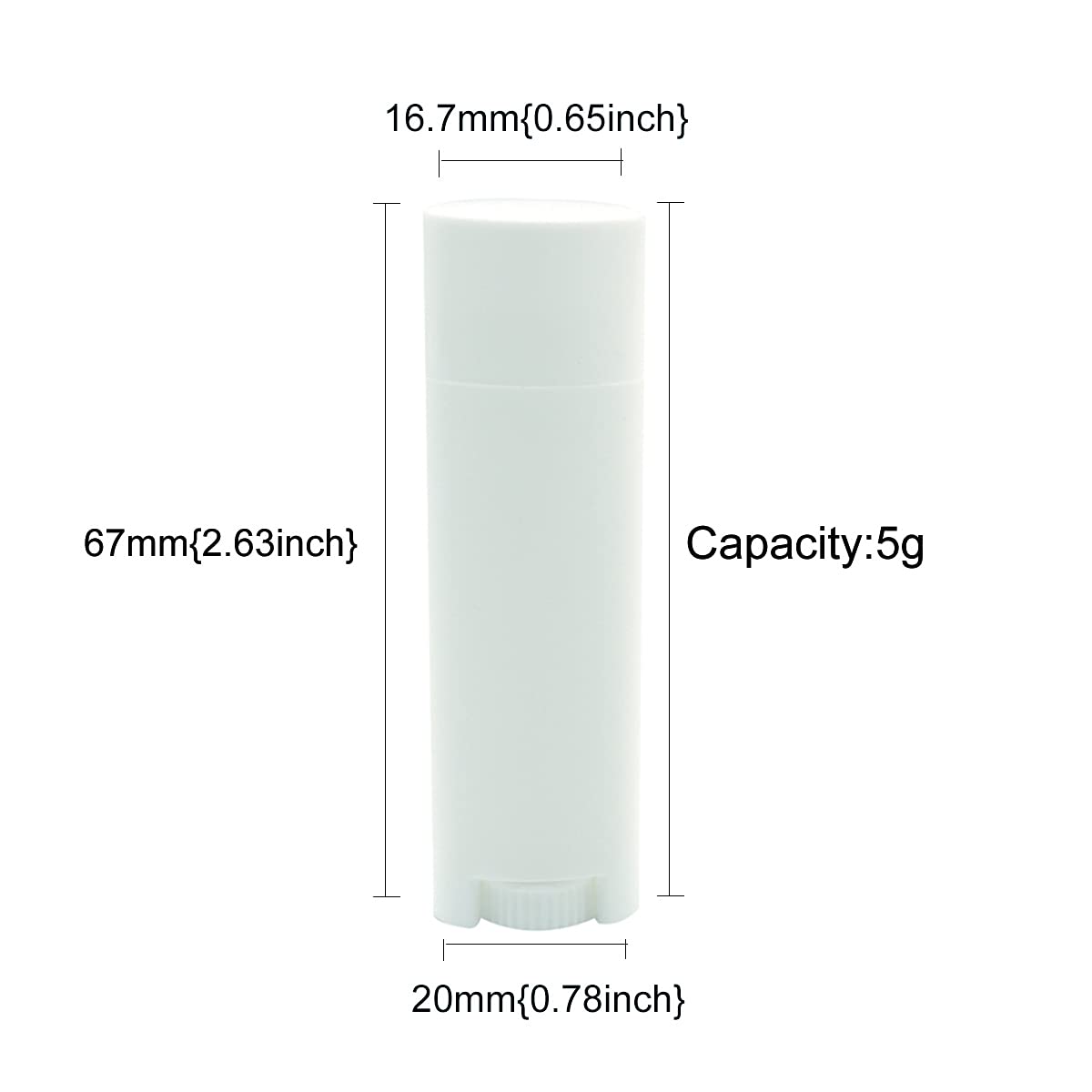 Ewanda Store 5ml Oval Lip Balm Tubes, 100PCS Plastic White Empty Deodorant Containers, Lip Gloss Container Holder With Caps