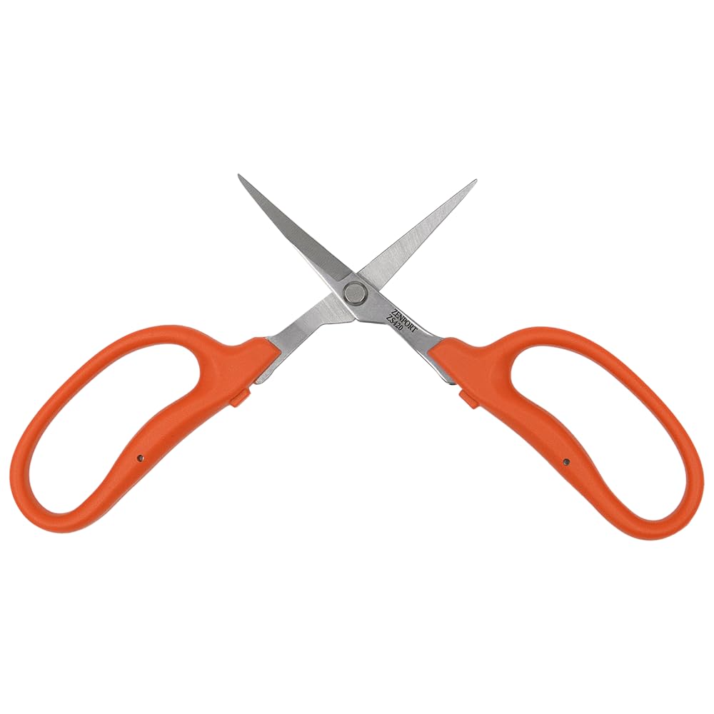 Zenport ZS420 Curved MasaMasa Trim Scissors, 1.4 Inch Stainless Steel Blades, Orange