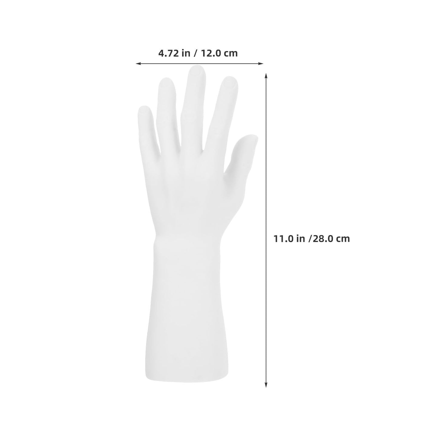 Uonlytech White Vinyl Male Hand Jewelry Display Stand Realistic Proportion Design, Lightweight and Versatile Display Solution for Bracelets, Rings, Necklaces, and Gloves in Jewelry Stores