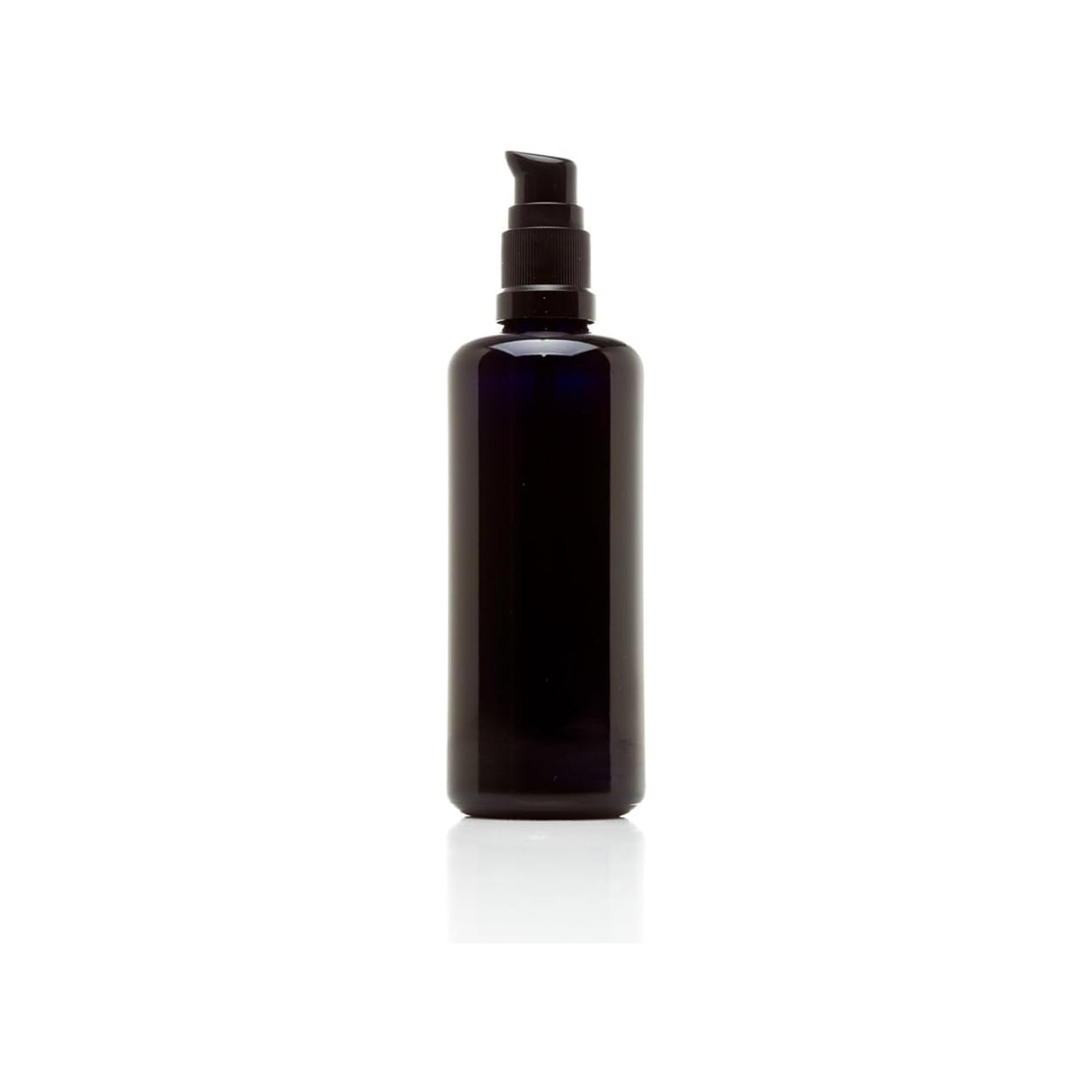 Infinity Jars Ultraviolet Glass Push Pump Bottle 100 Ml (3.4 fl oz) Refillable Containers for Lotion Homemade Cosmetics Make-up Skin Care Cream, Lotion, Shampoo, Conditioner Dispenser Bottles