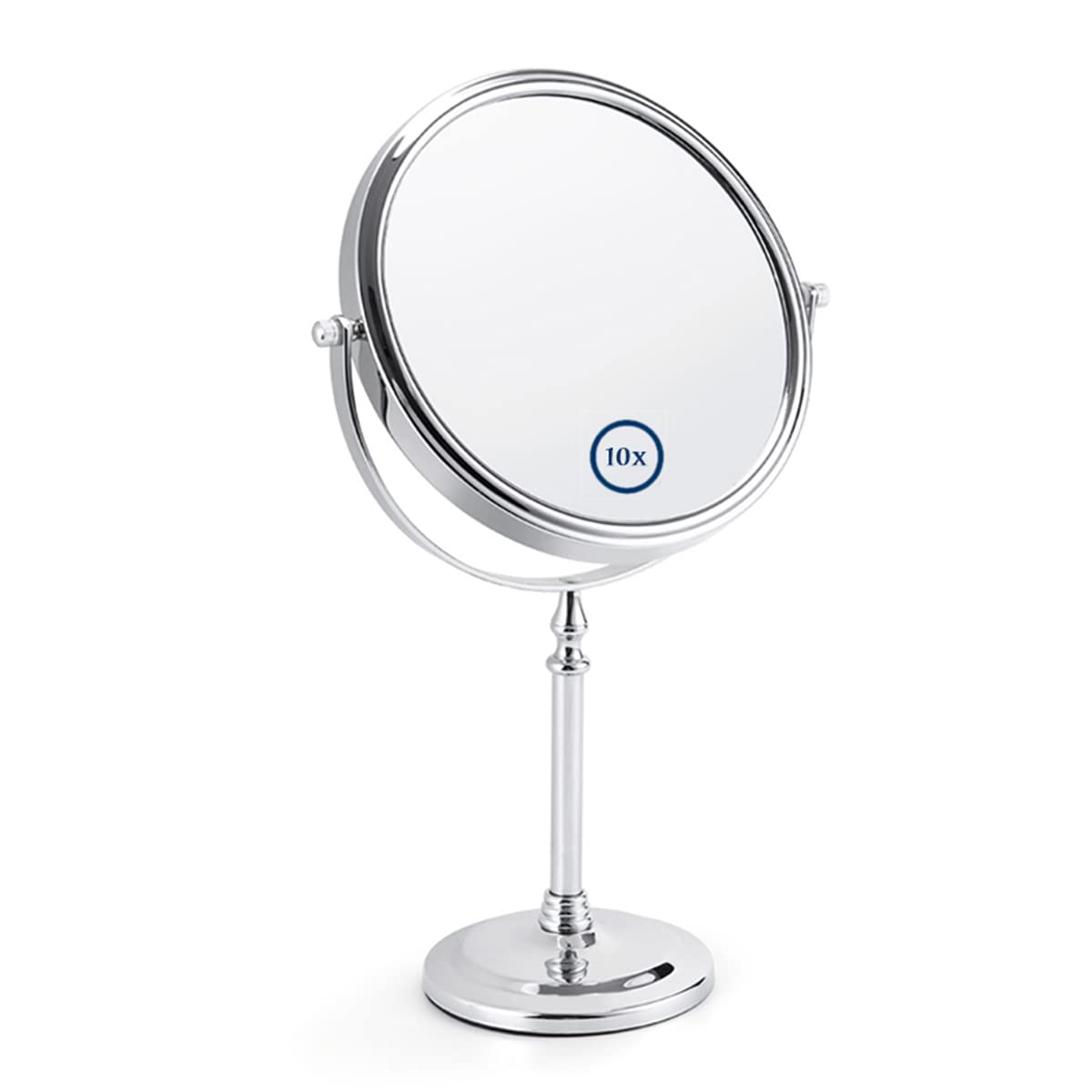 BeiHCain 8-Inch Desktop Double Sided 10X and 1X Magnifying Makeup Mirror, 360 Swiveling for Make-up, Shaving, Facial Care