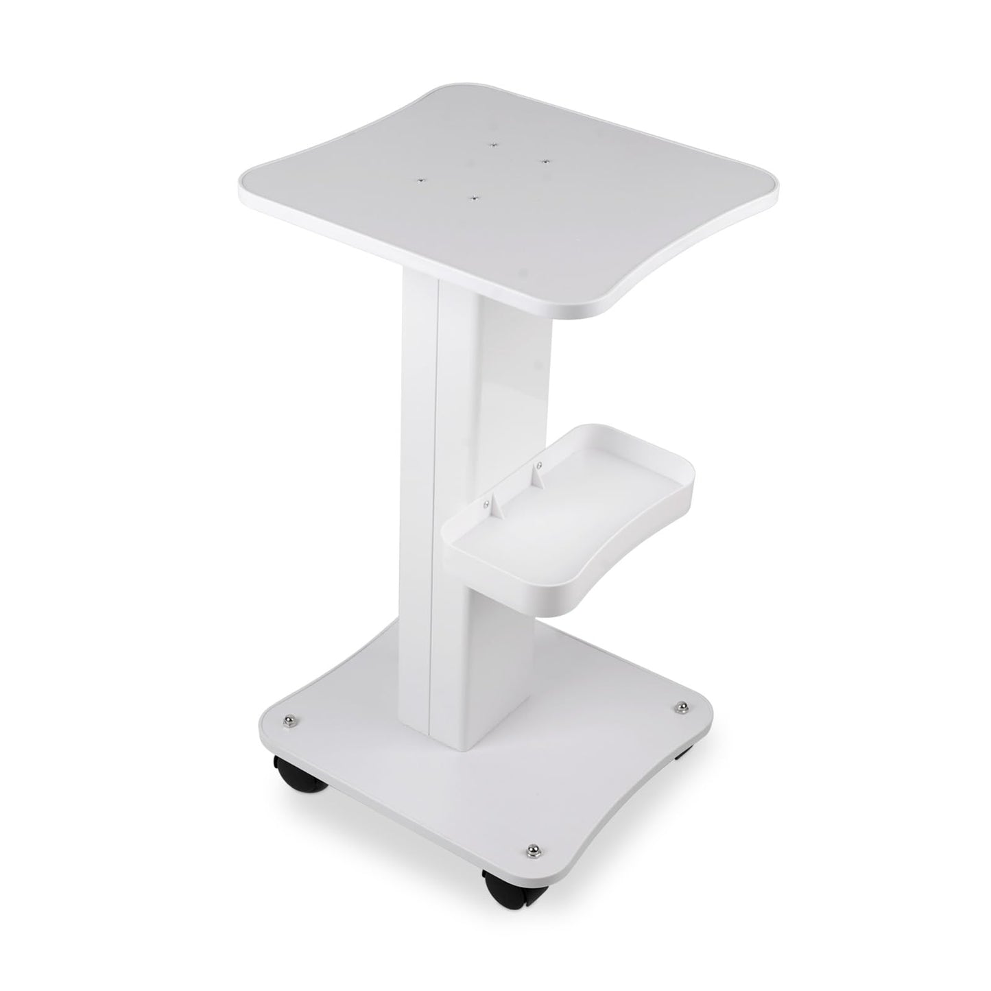 3 Tiers Beauty Trolley Cart with Wheels, Aluminum Salon Rolling Cart Work Station for Spa Pedicure Tattoo Craft Supplies, White
