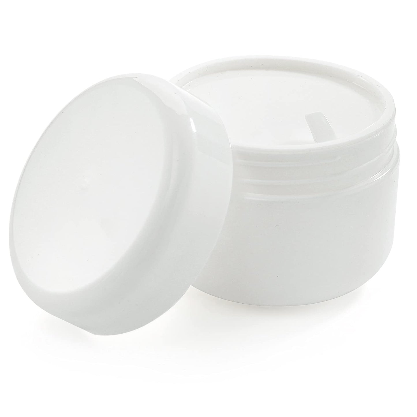 Bekith 40 Pack White 50G/50ML (1.7 oz) Cosmetic Jars, with Liners and Dome Lids, for Cosmetic Samples, Cream, Lotion