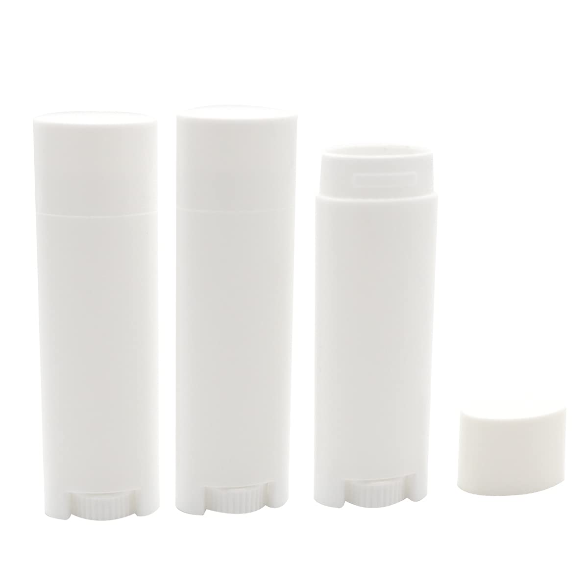 Ewanda Store 5ml Oval Lip Balm Tubes, 100PCS Plastic White Empty Deodorant Containers, Lip Gloss Container Holder With Caps