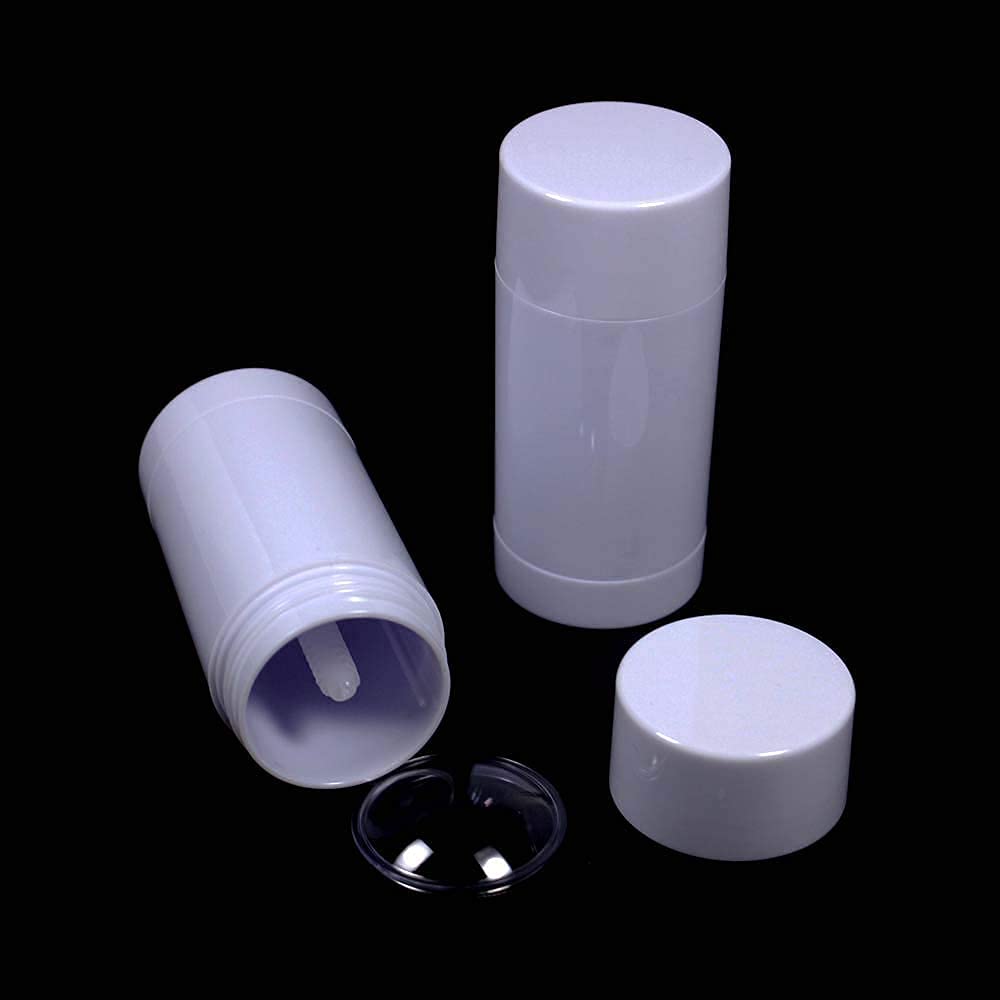 Healthcom 10 Pcs 30ml Plastic Deodorant Containers Round Lip Balm Tubes Twist-up Filling Stick 1 Oz Refillable Plastic Deodorant Bottles Cosmetic for DIY Deodorant Lipstick Crayon Chapstick(White)