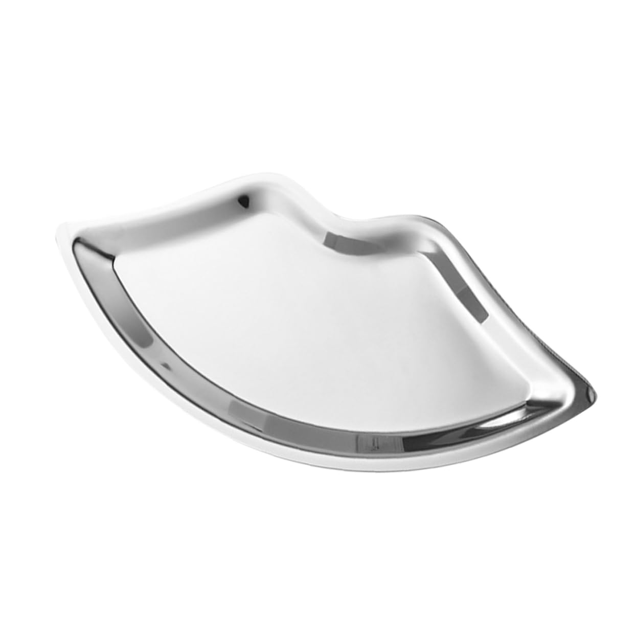 SOESFOUFU Stainless Steel Lip Shaped Jewelry Tray Elegant Metal Display Plate for Accessories Cosmetics and Jewelry Storage Silver