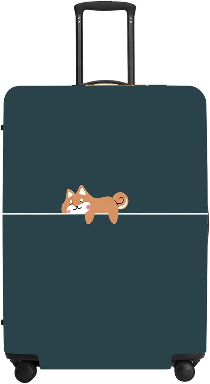 Hunter Green Luggage Cover, Washable Suitcase Protector Simple Cartoon Fox Design Anti-scratch for 32",34"Bag